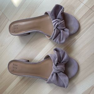 Lavender slides with low heels